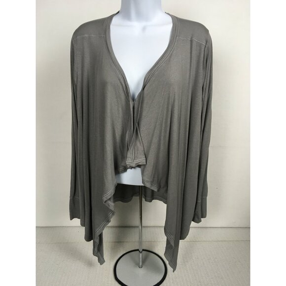 Lane Bryant Tops - Lane Bryant Womens Open Front Cardigan Size 14 16 Gray Long Sleeves